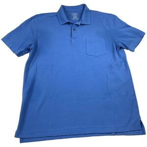 L.L. Bean Mens Size Large Tall Polo Shirt Traditional Fit‎ Blue 100% Cotton